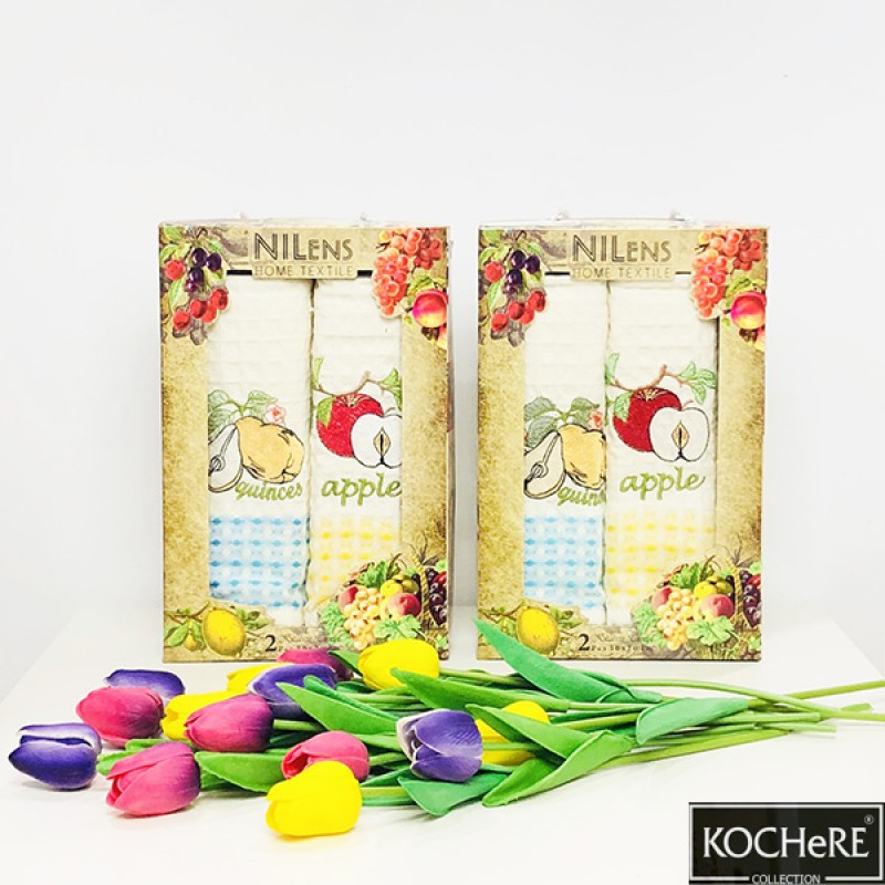 ВАФЕЛЬНЫЕ САЛФЕТКИ 50 х 70 х 2шт в ассортименте